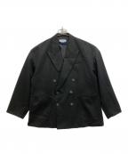 MAISON SPECIALメゾンスペシャル）の古着「Wool Mix Smooth Prime-Over Peaked Lapel Double Tailored Jacket/ダブルジャケット」｜ブラック