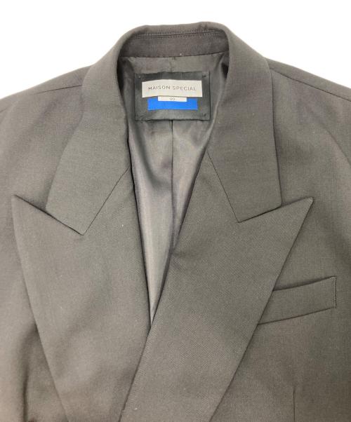 MAISON SPECIAL（メゾンスペシャル）MAISON SPECIAL (メゾンスペシャル) Wool Mix Smooth Prime-Over Peaked Lapel Double Tailored Jacket/ダブルジャケット ブラック サイズ:SIZE 0の古着・服飾アイテム