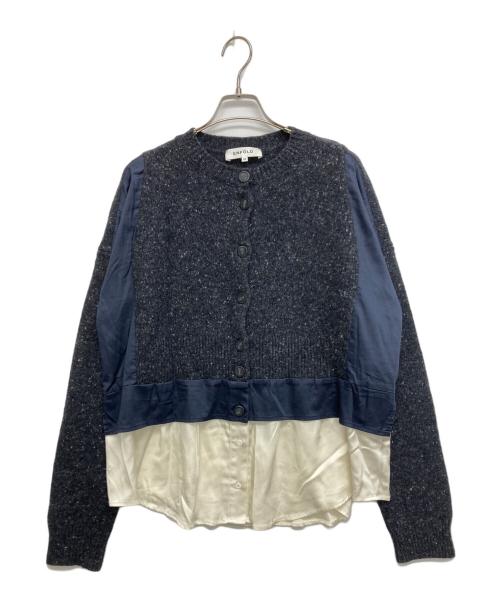 ENFOLD（エンフォルド）ENFOLD (エンフォルド) LAYERED CARDIGAN グレー×ホワイト サイズ:SIZE 38の古着・服飾アイテム