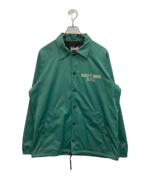Schott NYC（ショット NYC）Schott NYC (ショット NYC) ボーンロゴコーチジャケット グリーン サイズ:SIZE Lの古着・服飾アイテム