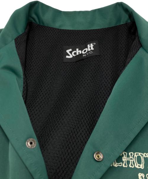 Schott NYC（ショット NYC）Schott NYC (ショット NYC) ボーンロゴコーチジャケット グリーン サイズ:SIZE Lの古着・服飾アイテム
