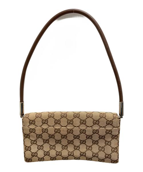 GUCCI（グッチ）GUCCI (グッチ) ワンショルダーアクセサリーポーチ ベージュ×ブラウンの古着・服飾アイテム