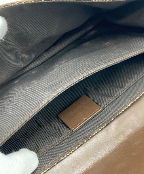 GUCCI（グッチ）GUCCI (グッチ) ワンショルダーアクセサリーポーチ ベージュ×ブラウンの古着・服飾アイテム