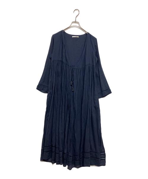 ne quittez pas（ヌキテパ）ne quittez pas (ヌキテパ) 2wayコットンボイル クロスオーバーフロントガウン ネイビー サイズ:SIZE Freeの古着・服飾アイテム