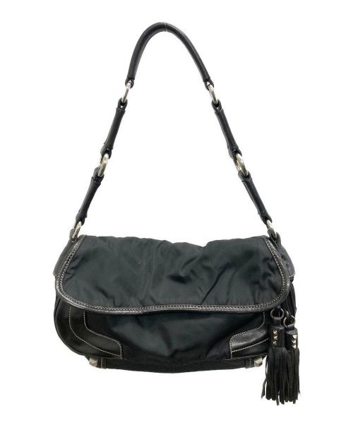 PRADA（プラダ）PRADA (プラダ) タッセル付きワンショルダーバッグ ブラックの古着・服飾アイテム
