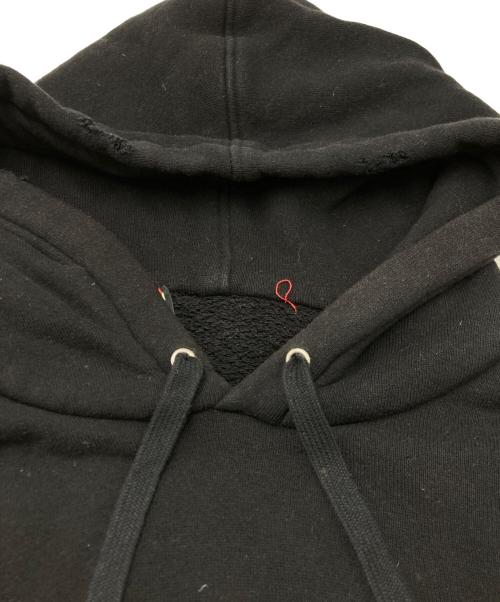GUCCI（グッチ）GUCCI (グッチ) USED加工オールドロゴプリントプルオーバーパーカー ブラック サイズ:SIZE XSの古着・服飾アイテム