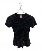FETICOフェティコ）の古着「CUTOUT VELOUR T-SHIRT」｜ブラック