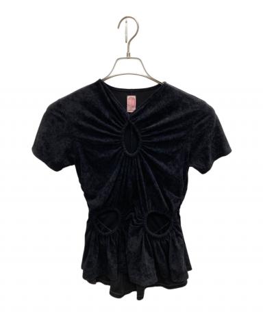 FETICO / フェティコ | 2024AW | CUTOUT VELOUR T-SHIRT カットソー | 1 | ブラック | レディース mame - FETICO CUTOUT VELOUR T-SHIRT フェティコの通販 by ショップ名