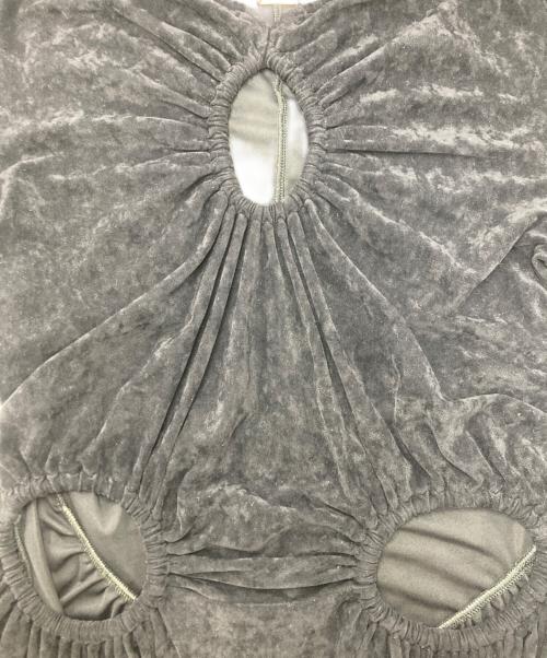 FETICO（フェティコ）FETICO (フェティコ) CUTOUT VELOUR T-SHIRT ブラック サイズ:SIZE1の古着・服飾アイテム