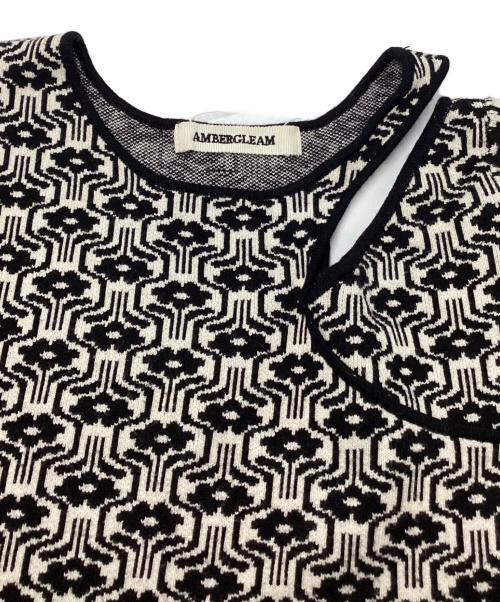 AMBERGLEAM（アンバーグリーム）AMBERGLEAM (アンバーグリーム) アートニットドレス ホワイト サイズ:SIZE Ｍの古着・服飾アイテム