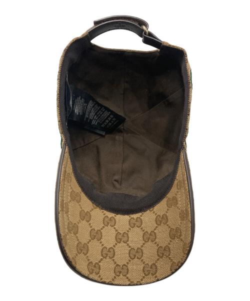 GUCCI（グッチ）GUCCI (グッチ) GGキャンバス シェリーライン キャップ ブラウンの古着・服飾アイテム