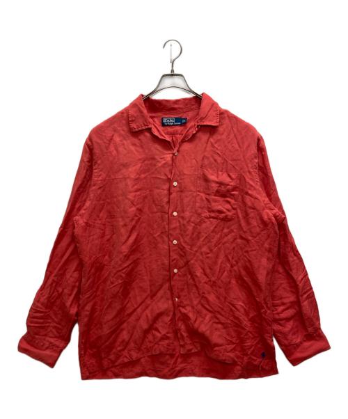 POLO RALPH LAUREN（ポロ・ラルフローレン）POLO RALPH LAUREN (ポロ・ラルフローレン) リネン シルク オープンカラーシャツ レッド サイズ:Lの古着・服飾アイテム