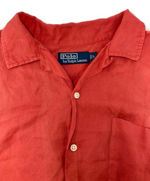 POLO RALPH LAUREN（ポロ・ラルフローレン）POLO RALPH LAUREN (ポロ・ラルフローレン) リネン シルク オープンカラーシャツ レッド サイズ:Lの古着・服飾アイテム
