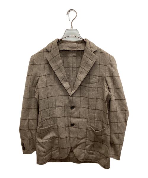 TOMORROW LAND PILGRIM（トゥモローランド ピルグリム）TOMORROW LAND PILGRIM (トゥモローランド ピルグリム) ウールカシミヤ テーラードジャケット ブラウン サイズ:Size 46の古着・服飾アイテム