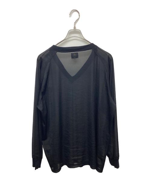 Needles（ニードルズ）Needles (ニードルズ) シフォンディープVネックカットソー ブラック サイズ:SIZE Lの古着・服飾アイテム