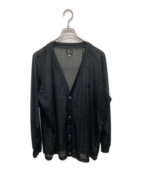 Needles（ニードルズ）Needles (ニードルズ) ポリトリコットシフォン V Neck Cardigan ブラック サイズ:SIZE Lの古着・服飾アイテム