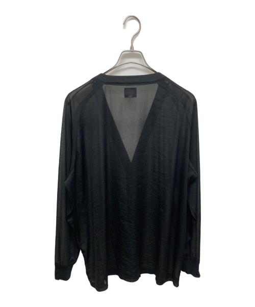Needles（ニードルズ）Needles (ニードルズ) ポリトリコットシフォン V Neck Cardigan ブラック サイズ:SIZE Lの古着・服飾アイテム