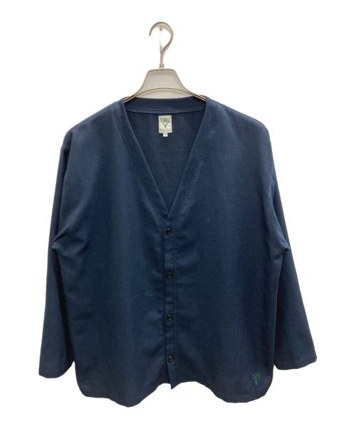South2 West8（サウスツー ウエストエイト）South2 West8 (サウスツー ウエストエイト) S.S. V Neck Cardigan - Poly Oxford ネイビー サイズ:Mの古着・服飾アイテム