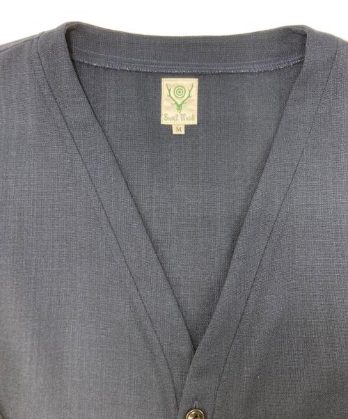 South2 West8（サウスツー ウエストエイト）South2 West8 (サウスツー ウエストエイト) S.S. V Neck Cardigan - Poly Oxford ネイビー サイズ:Mの古着・服飾アイテム