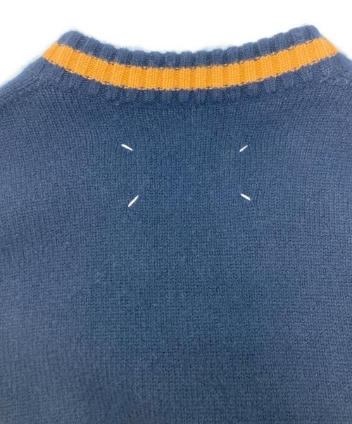 Maison Margiela（メゾンマルジェラ）Maison Margiela (メゾンマルジェラ) ウールミドルゲージチルデンニット ネイビー サイズ:Mの古着・服飾アイテム