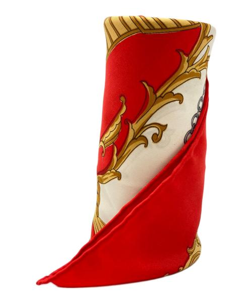 HERMES（エルメス）HERMES (エルメス) スカーフ ホワイト×レッドの古着・服飾アイテム