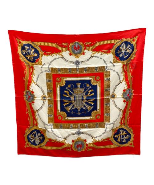 HERMES（エルメス）HERMES (エルメス) スカーフ ホワイト×レッドの古着・服飾アイテム