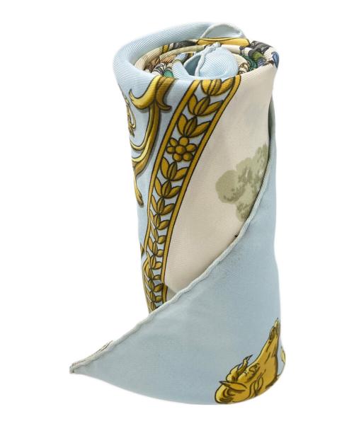 HERMES（エルメス）HERMES (エルメス) スカーフ アイボリー×ブルーの古着・服飾アイテム