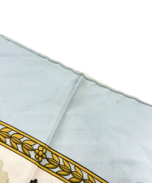 HERMES（エルメス）HERMES (エルメス) スカーフ アイボリー×ブルーの古着・服飾アイテム