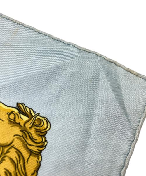 HERMES（エルメス）HERMES (エルメス) スカーフ アイボリー×ブルーの古着・服飾アイテム