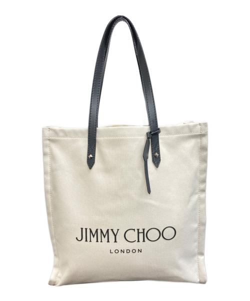 JIMMY CHOO（ジミーチュウ）JIMMY CHOO (ジミーチュウ) LOGOTOTE FFQ/キャンバストートバッグ アイボリーの古着・服飾アイテム