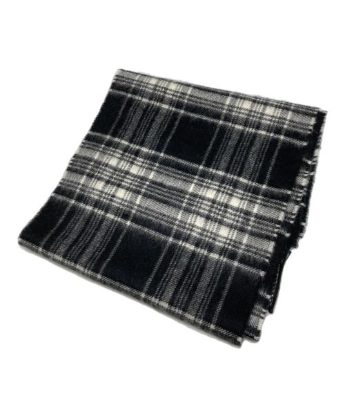 JOHNSTONS OF ELGIN（ジョンストンズオブエルガン）JOHNSTONS OF ELGIN (ジョンストンズオブエルガン) チェックストール ブラックの古着・服飾アイテム