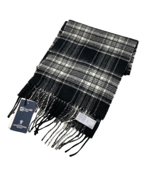 JOHNSTONS OF ELGIN（ジョンストンズオブエルガン）JOHNSTONS OF ELGIN (ジョンストンズオブエルガン) チェックストール ブラックの古着・服飾アイテム