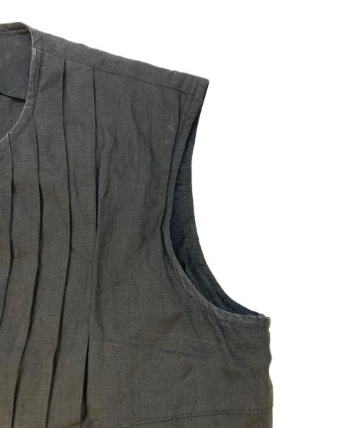DRIES VAN NOTEN（ドリスヴァンノッテン）DRIES VAN NOTEN (ドリスヴァンノッテン) ノースリーブプリーツリネンワンピース ブラック サイズ:SIZE42の古着・服飾アイテム