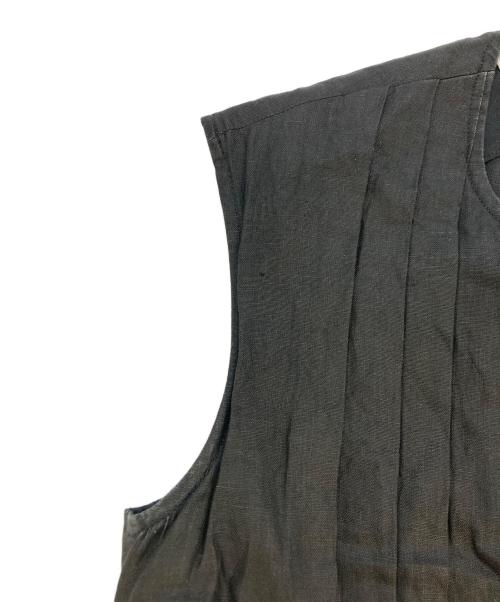 DRIES VAN NOTEN（ドリスヴァンノッテン）DRIES VAN NOTEN (ドリスヴァンノッテン) ノースリーブプリーツリネンワンピース ブラック サイズ:SIZE42の古着・服飾アイテム
