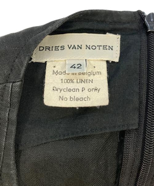 DRIES VAN NOTEN（ドリスヴァンノッテン）DRIES VAN NOTEN (ドリスヴァンノッテン) ノースリーブプリーツリネンワンピース ブラック サイズ:SIZE42の古着・服飾アイテム