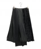 ISSEY MIYAKE WHITE LABELイッセイミヤケホワイトレーベル）の古着「プリーツラップスカ-ト」｜ブラック