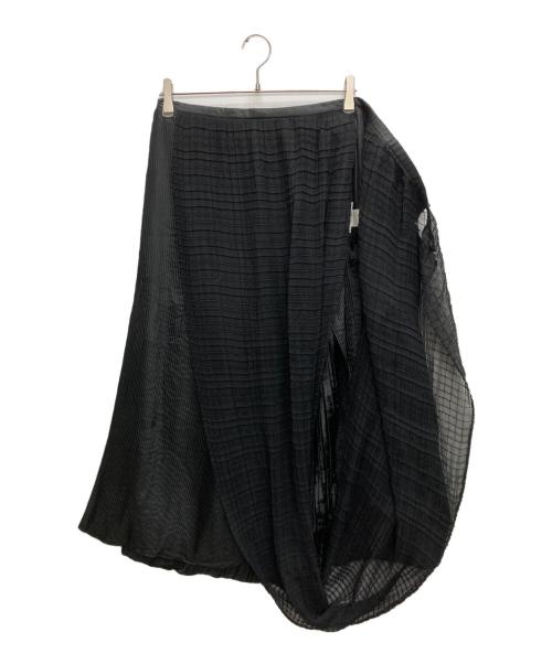 ISSEY MIYAKE WHITE LABEL（イッセイミヤケホワイトレーベル）ISSEY MIYAKE WHITE LABEL (イッセイミヤケホワイトレーベル) プリーツラップスカ-ト ブラック サイズ:SIZE　2の古着・服飾アイテム