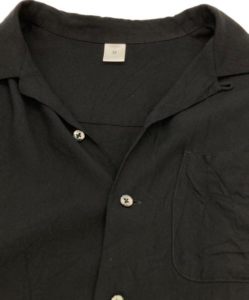 FRONT 11201（フロント 11201）FRONT 11201 (フロント 11201) Open Collar Shirt/ Black Rayon Gabardine ブラック サイズ:SIZE Mの古着・服飾アイテム