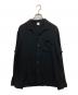 FRONT 11201（フロント 11201）の古着「Open Collar Shirt/ Black Rayon Gabardine」｜ブラック