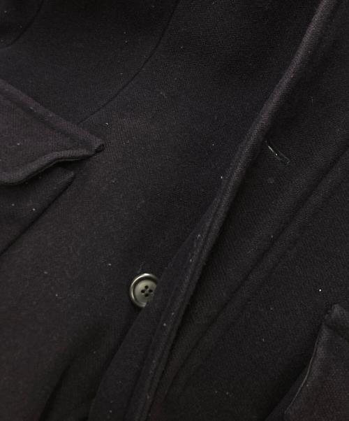 DRIES VAN NOTEN（ドリスヴァンノッテン）DRIES VAN NOTEN (ドリスヴァンノッテン) ウール×ナイロンロングジップコート ブラック サイズ:SIZE Lの古着・服飾アイテム