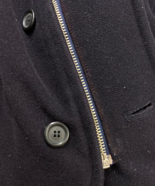 DRIES VAN NOTEN（ドリスヴァンノッテン）DRIES VAN NOTEN (ドリスヴァンノッテン) ウール×ナイロンロングジップコート ブラック サイズ:SIZE Lの古着・服飾アイテム