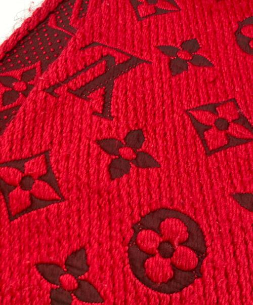 LOUIS VUITTON（ルイ ヴィトン）LOUIS VUITTON (ルイ ヴィトン) エシャルプ ロゴマニア モノグラム マフラー レッドの古着・服飾アイテム