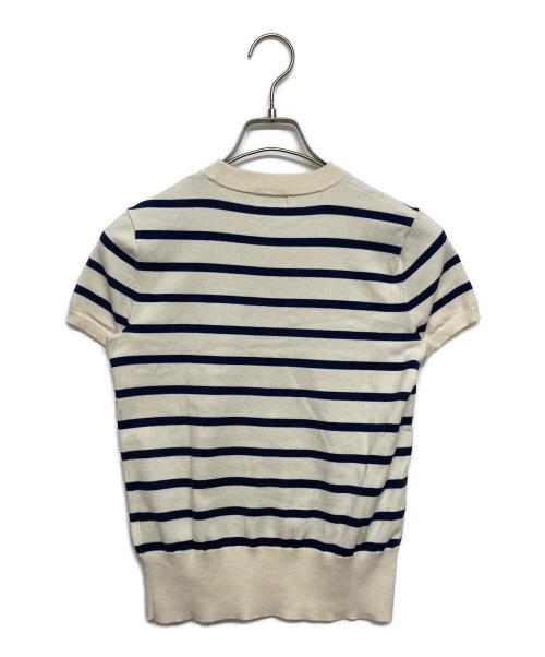 POLO RALPH LAUREN（ポロ・ラルフローレン）POLO RALPH LAUREN (ポロ・ラルフローレン) 半袖ボーダーニット ネイビー×ベージュ サイズ:SIZE XSの古着・服飾アイテム