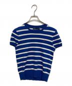 POLO RALPH LAURENポロ・ラルフローレン）の古着「半袖ボーダーニット」｜ホワイト×ブルー