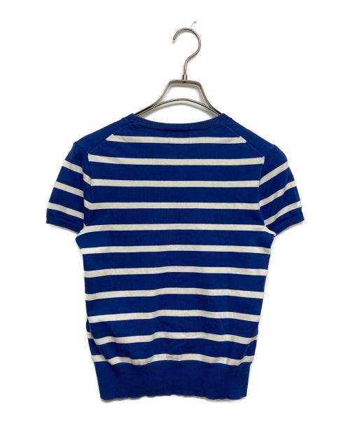 POLO RALPH LAUREN（ポロ・ラルフローレン）POLO RALPH LAUREN (ポロ・ラルフローレン) 半袖ボーダーニット ホワイト×ブルー サイズ:SIZE XSの古着・服飾アイテム