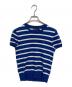 POLO RALPH LAUREN（ポロ・ラルフローレン）の古着「半袖ボーダーニット」｜ホワイト×ブルー