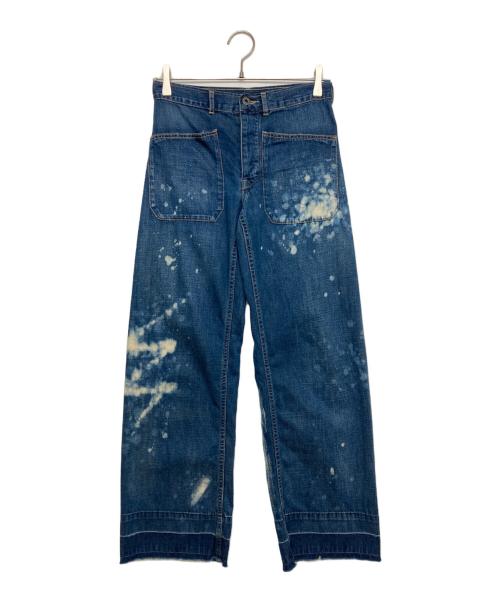 POLO RALPH LAUREN（ポロ・ラルフローレン）POLO RALPH LAUREN (ポロ・ラルフローレン) ブリーチワイドデニムパンツ インディゴ サイズ:SIZE24の古着・服飾アイテム