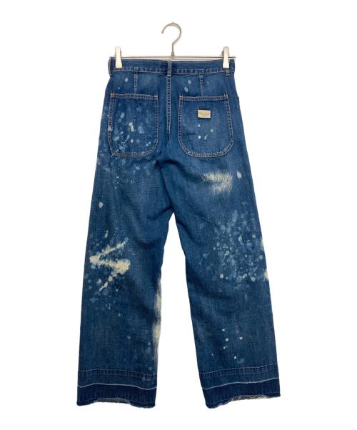 POLO RALPH LAUREN（ポロ・ラルフローレン）POLO RALPH LAUREN (ポロ・ラルフローレン) ブリーチワイドデニムパンツ インディゴ サイズ:SIZE24の古着・服飾アイテム