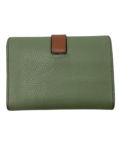LOEWE（ロエベ）LOEWE (ロエベ) スリムジップバイフォールドウォレット ベージュ×グリーンの古着・服飾アイテム