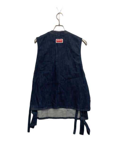 KENZO（ケンゾー）KENZO (ケンゾー) BOKE FLOWER 刺繍 ノースリーブ デニム ベスト インディゴ サイズ:SIZE Sの古着・服飾アイテム